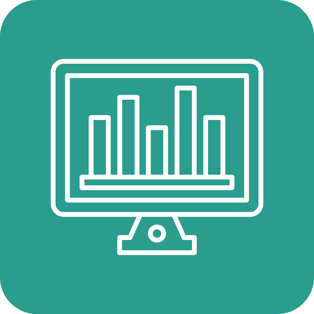 Imagen vectorial de iconos de gráficos de barras en línea Se puede utilizar para el comercio electrónico