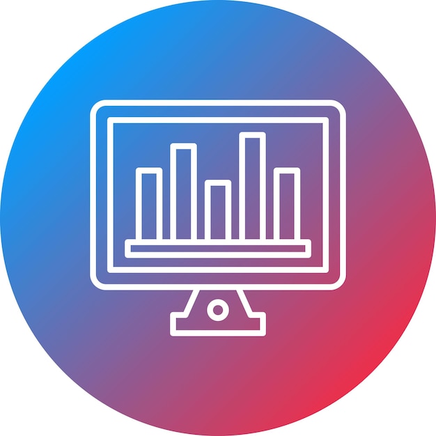 Imagen vectorial de iconos de gráficos de barras en línea Se puede utilizar para el comercio electrónico