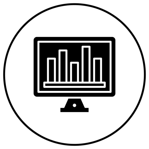 Imagen vectorial de iconos de gráficos de barras en línea Se puede utilizar para el comercio electrónico