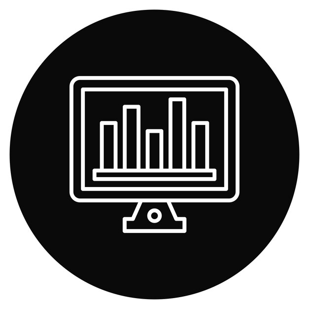 Imagen vectorial de iconos de gráficos de barras en línea Se puede utilizar para el comercio electrónico