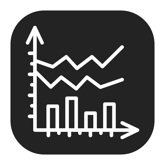 Imagen vectorial de íconos de gráficos de líneas Se puede utilizar para la ciencia de datos