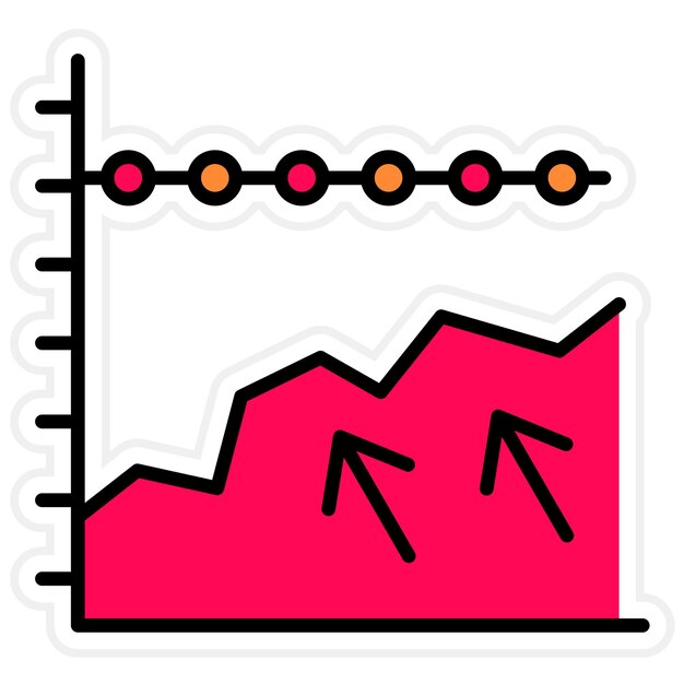 Imagen vectorial de íconos de gráficos de tendencias múltiples Se puede utilizar para infografías