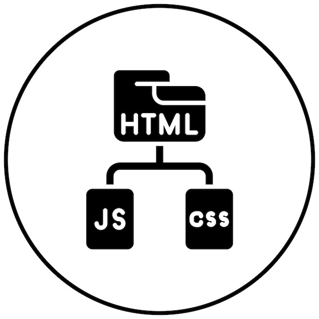 Imagen vectorial de iconos html js css puede usarse para la agencia de medios