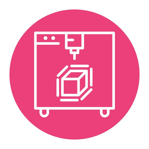 Imagen vectorial de íconos de impresión 3D Puede utilizarse para la industria