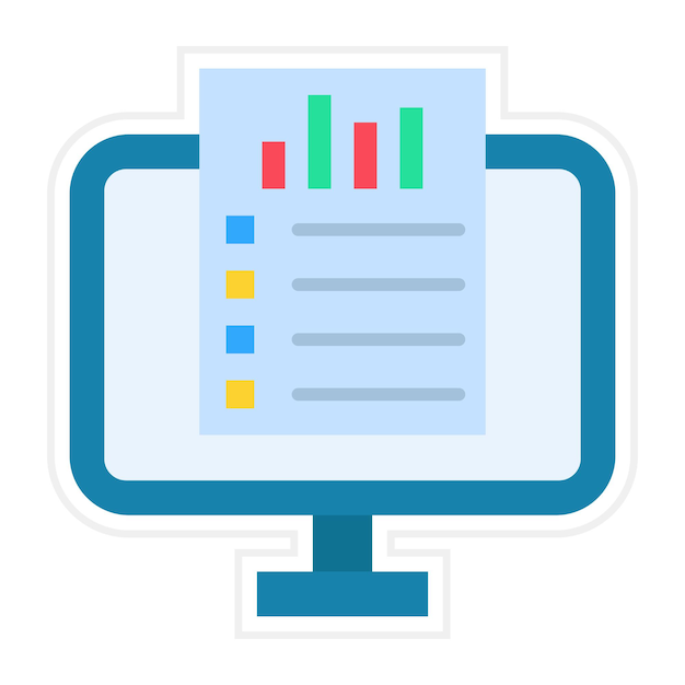 Imagen vectorial de íconos de informes en línea se puede utilizar para negocios