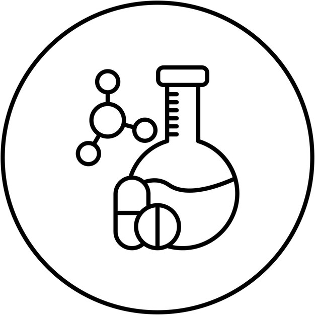 Imagen vectorial de iconos de ingeniería farmacéutica Se puede utilizar para la bioingeniería