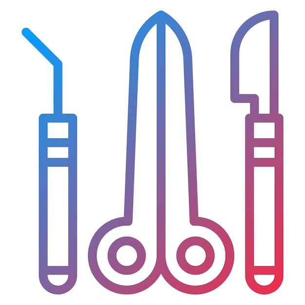 Imagen vectorial de iconos de instrumentos quirúrgicos Se puede utilizar para cirugía plástica y estética