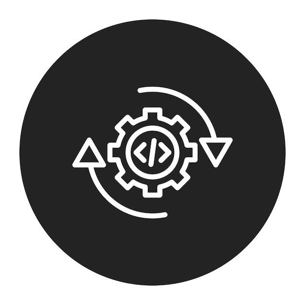 Imagen vectorial de íconos de integración continua Puede utilizarse para pruebas de software