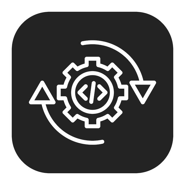 Imagen vectorial de íconos de integración continua Puede utilizarse para pruebas de software