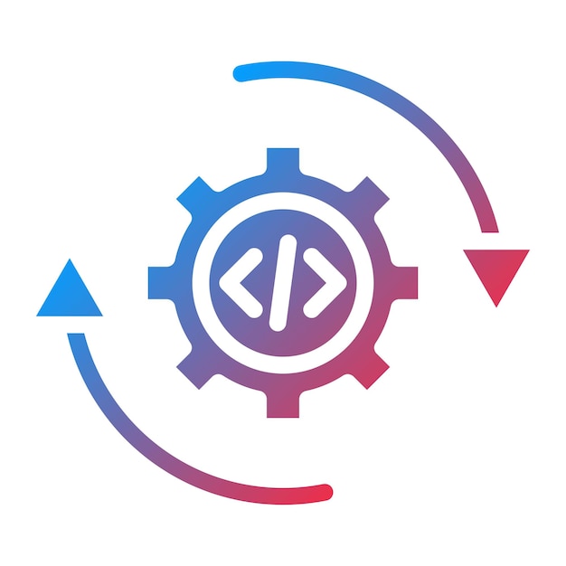 Imagen vectorial de íconos de integración continua Puede utilizarse para pruebas de software