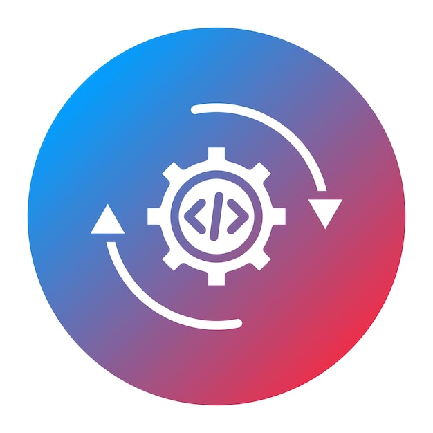 Imagen vectorial de íconos de integración continua Puede utilizarse para pruebas de software