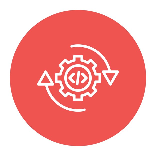 Imagen vectorial de íconos de integración continua Puede utilizarse para pruebas de software