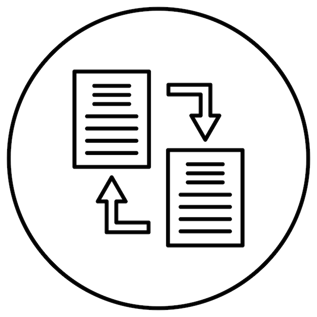 Imagen vectorial de íconos de intercambio de documentos Puede utilizarse para negocios