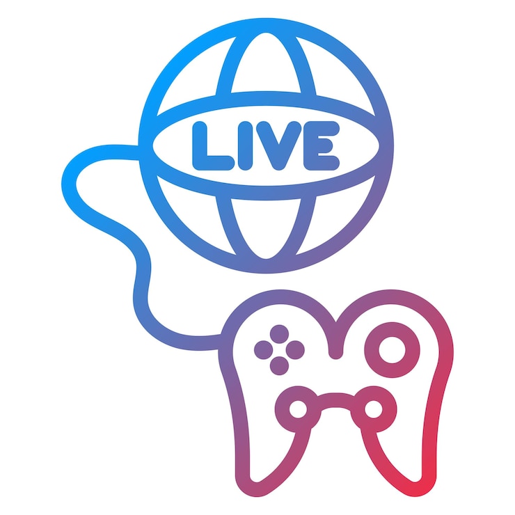 Vector imagen vectorial de íconos de juegos en vivo se puede usar para transmisión en vivo