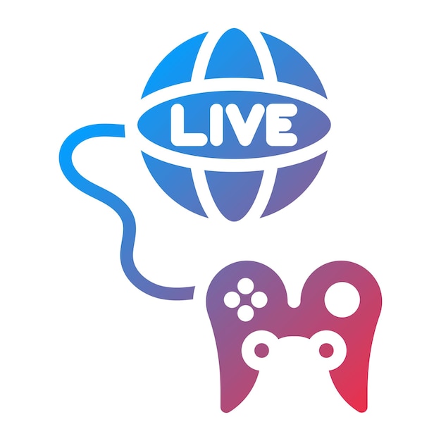 Imagen vectorial de íconos de juegos en vivo Se puede usar para transmisión en vivo