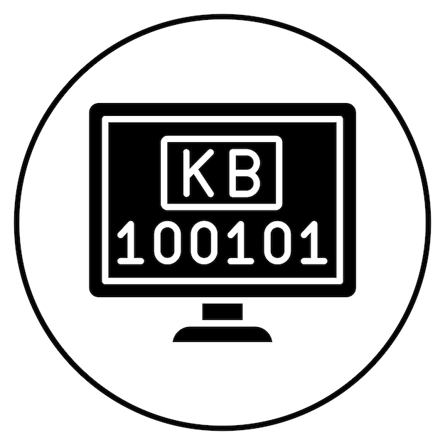 Imagen vectorial de iconos de kilobyte Puede usarse para Ciencias de la Computación