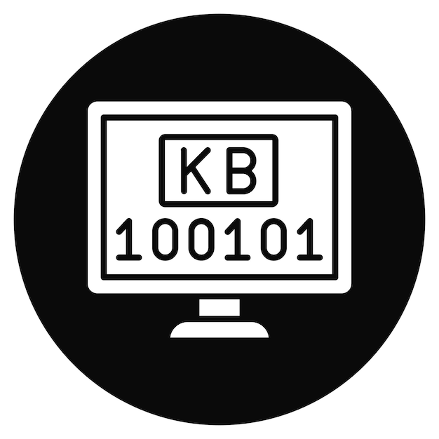 Imagen vectorial de iconos de kilobyte Puede usarse para Ciencias de la Computación