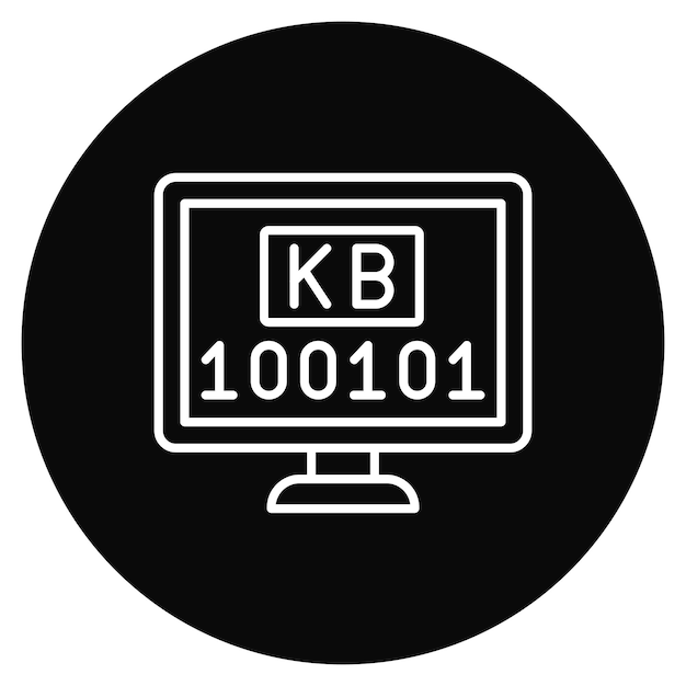 Imagen vectorial de iconos de kilobyte Puede usarse para Ciencias de la Computación