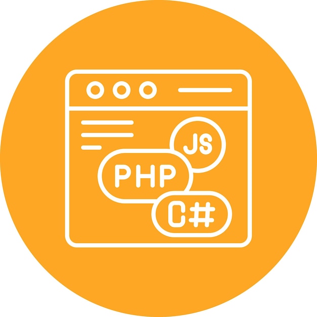 Vector imagen vectorial de íconos de lenguaje de codificación puede utilizarse para la programación informática