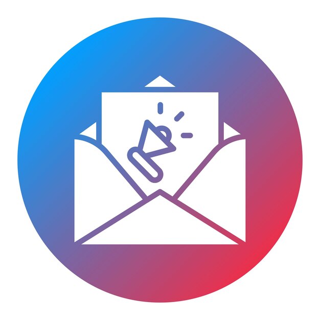 Imagen vectorial de íconos de marketing de correo electrónico Se puede utilizar para nuevos medios