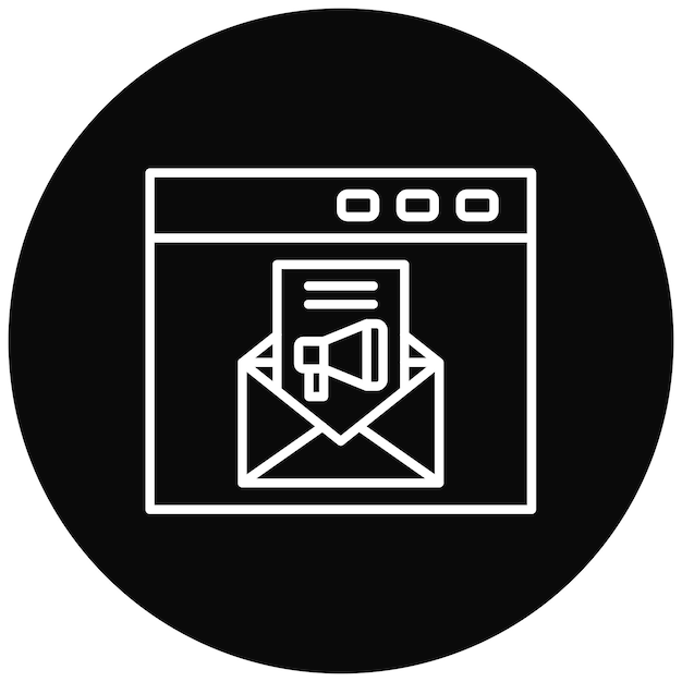 Imagen vectorial de íconos de marketing de correo electrónico Se puede utilizar para SEO y SEM