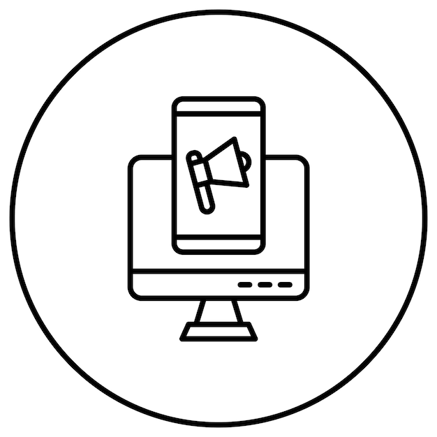 Imagen vectorial de íconos de marketing digital Se puede utilizar para el marketing en línea