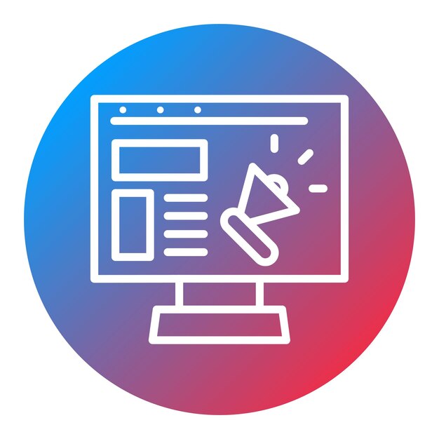 Imagen vectorial de íconos de marketing en Internet Se puede utilizar para los nuevos medios