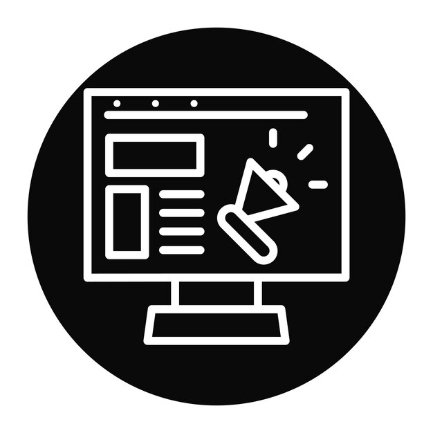 Imagen vectorial de íconos de marketing en Internet Se puede utilizar para los nuevos medios