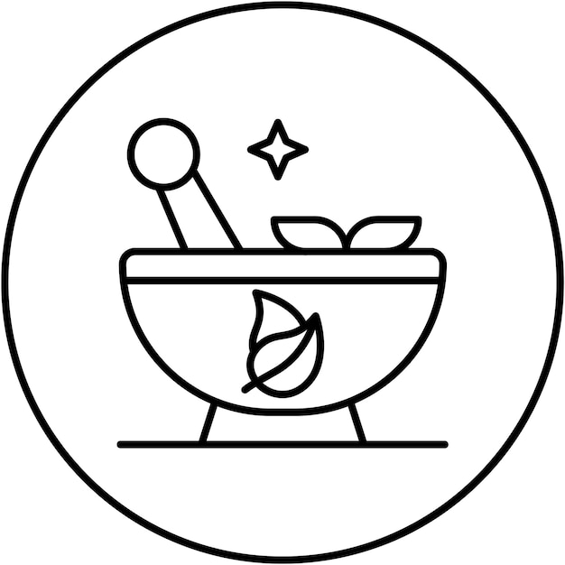 Imagen vectorial de iconos de medicina ayurvédica Se puede utilizar para la medicina alternativa