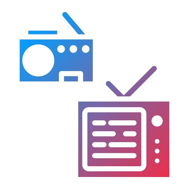 Imagen vectorial de íconos de medios analógicos Puede utilizarse para nuevos medios
