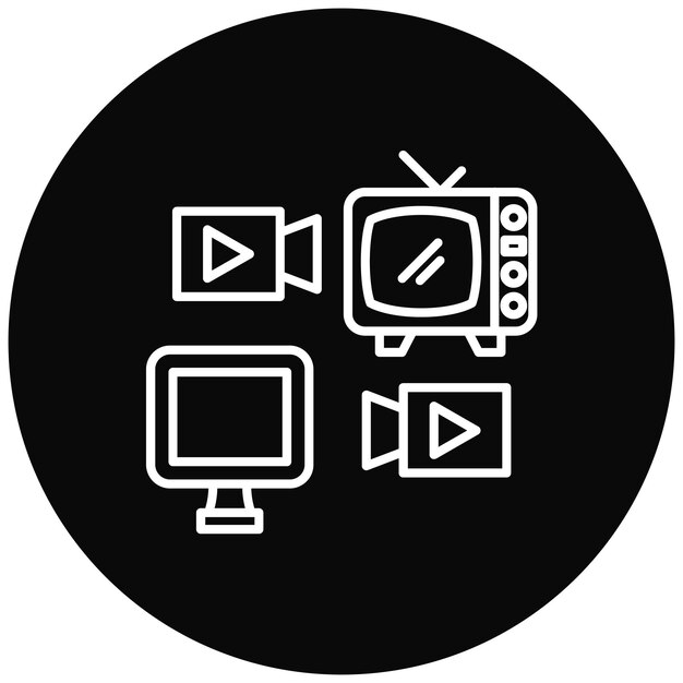 Imagen vectorial de íconos de medios masivos Se puede utilizar para noticias y medios