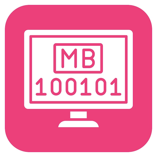 Imagen vectorial de íconos de megabytes puede usarse para ciencias de la computación