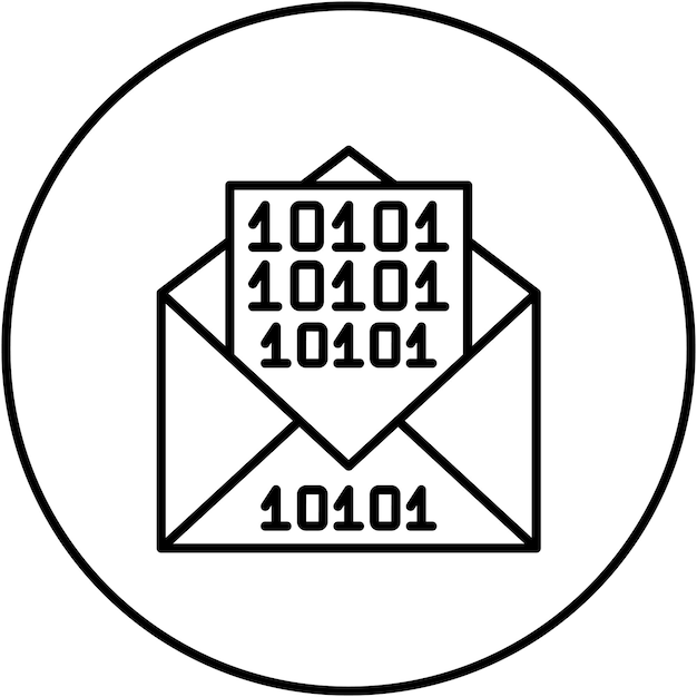 Imagen vectorial de íconos de mensajes binarios Se puede utilizar para Internet de las Cosas