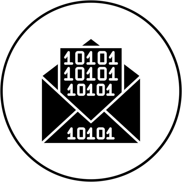 Imagen vectorial de íconos de mensajes binarios Se puede utilizar para Internet de las Cosas