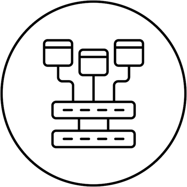 Imagen vectorial de íconos de modelado de datos Se puede utilizar para Big Data