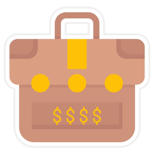 Imagen vectorial de íconos de la moneda Briefase Se puede utilizar para negocios y finanzas