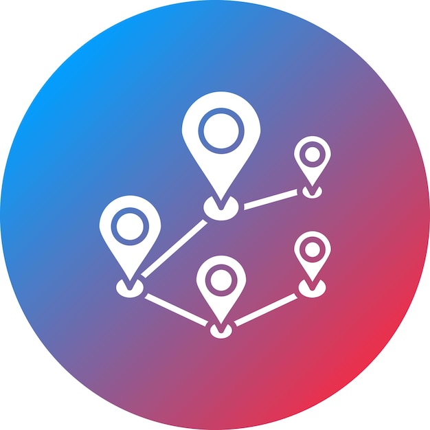 Imagen vectorial de íconos de múltiples destinos Puede utilizarse para el mapa y la navegación