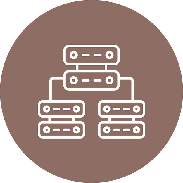 Imagen vectorial de íconos de múltiples servidores Se puede utilizar para la creación de redes y el intercambio de datos