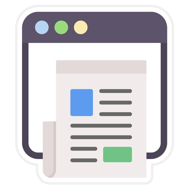 Imagen vectorial de íconos de noticias en línea Se puede usar para noticias y medios