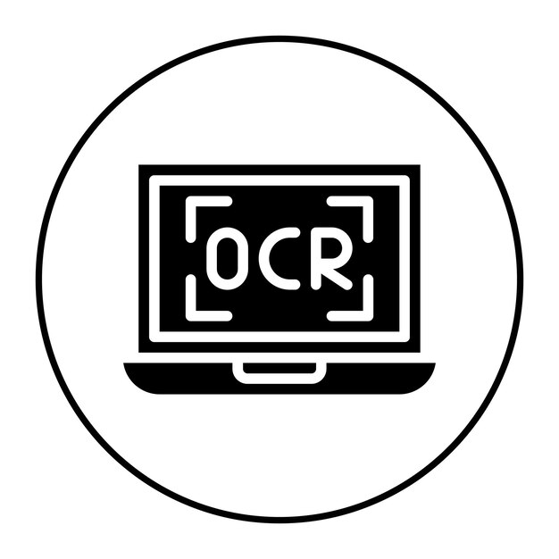 Imagen vectorial de íconos de Ocr general Se puede utilizar para imprimir