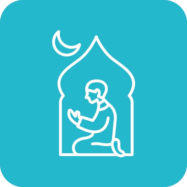 Imagen vectorial de íconos de oración musulmana Se puede usar para el Ramadán