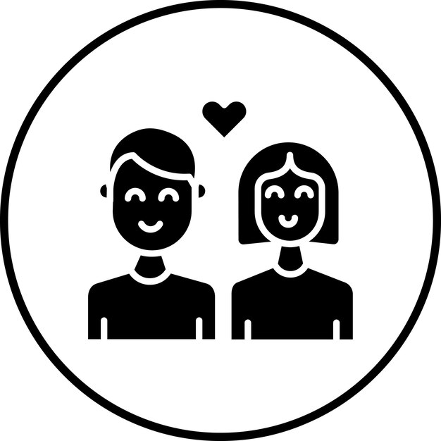 Imagen vectorial de iconos de pareja Se puede usar para humanos