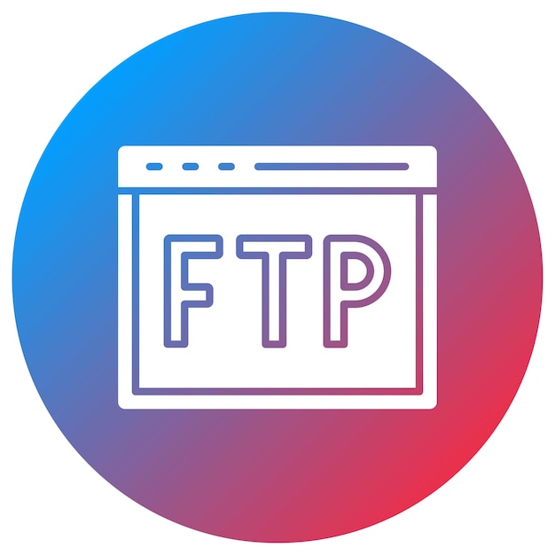 Imagen vectorial de íconos de protocolo FTP Puede usarse para ciencias de la computación