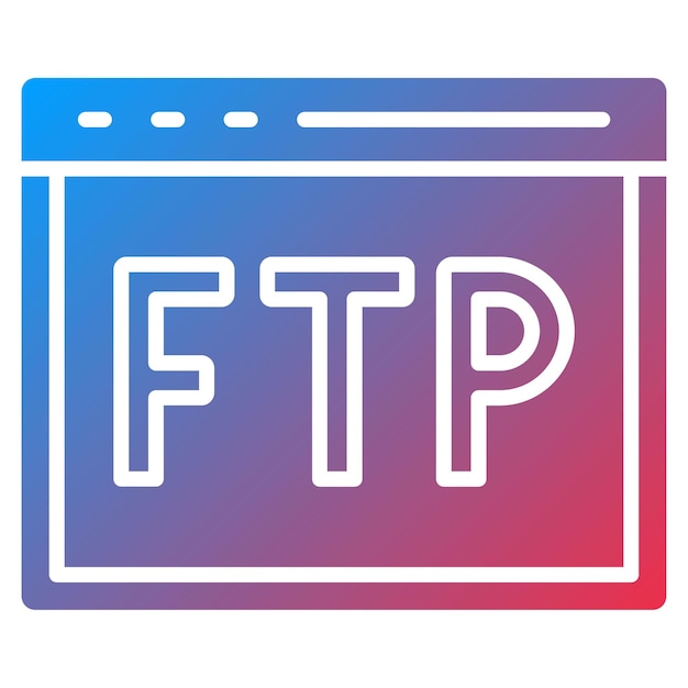 Imagen vectorial de íconos de protocolo FTP Puede usarse para ciencias de la computación