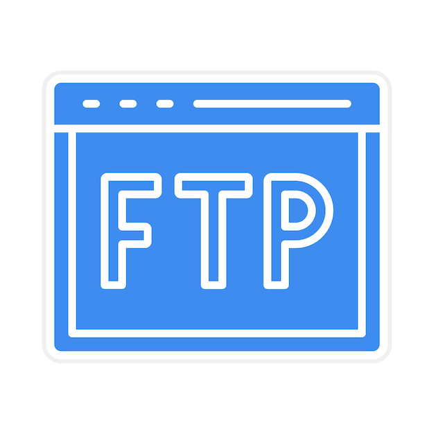 Imagen vectorial de íconos de protocolo FTP Puede usarse para ciencias de la computación