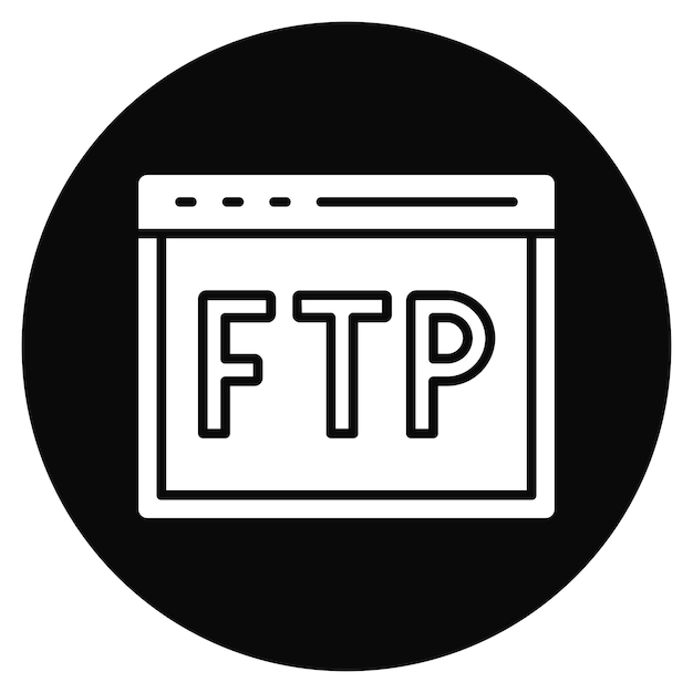 Imagen vectorial de íconos de protocolo FTP Puede usarse para ciencias de la computación