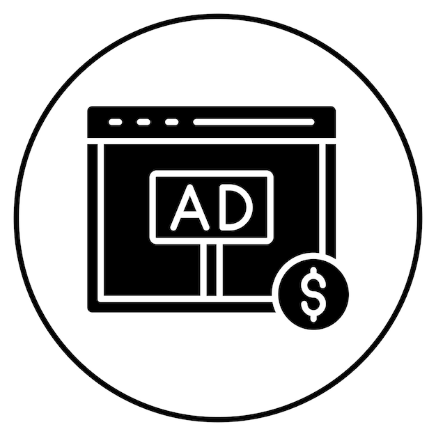 Vector imagen vectorial de íconos de publicidad programática puede utilizarse para la tecnología de marketing
