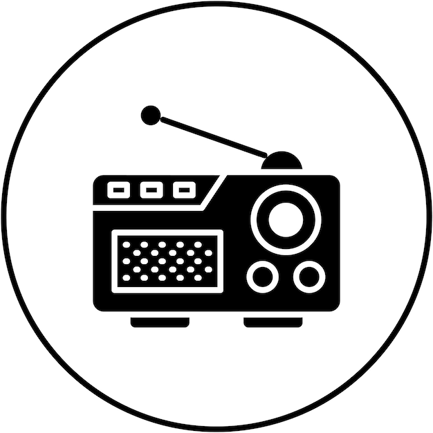 Imagen vectorial de íconos de radio Puede utilizarse para dispositivos electrónicos
