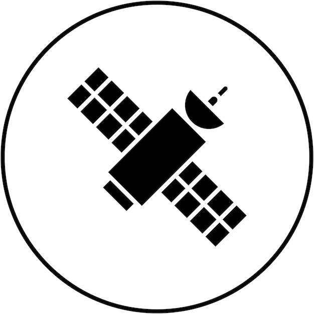Imagen vectorial de íconos de satélite Puede utilizarse para mapas y navegación