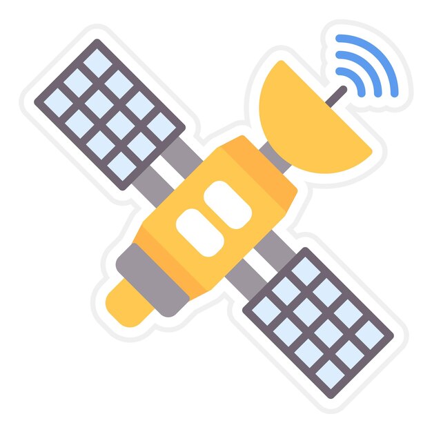 Imagen vectorial de íconos de satélites espaciales puede usarse para Smart City